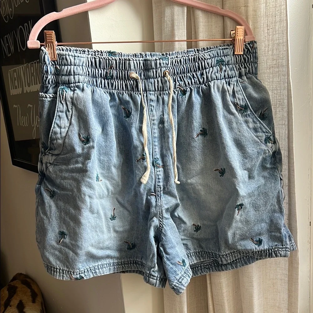 Kensie Blue Denim Shorts‎ with Drawstring